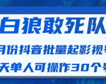 白狼敢死队最新抖音短视频批量起影视号(一天单人可操作30个号)视频课程-学习笔记资源库