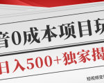 短视频变现套路剖析,抖音0成本赚钱项目玩法,日入500+独家揭秘(共2节视频)-学习笔记资源库