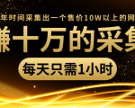 年赚十万的采集站,每天却只需要1小时,一年时间采集出一个售价10W以上的网站-学习笔记资源库