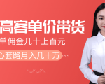 抖音高单价带货项目,一单佣金几十上百元,核心套路月入几十万(共3节)-学习笔记资源库