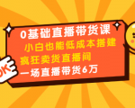 0基础直播带货课:小白也能低成本搭建疯狂卖货直播间:1场直播带货6万-学习笔记资源库