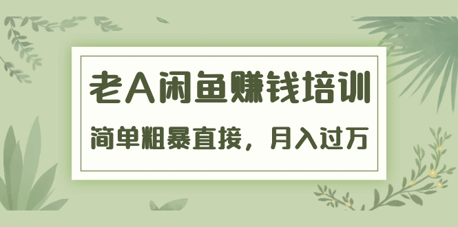《老A闲鱼赚钱培训》简单粗暴直接，月入过万真正的闲鱼战术实课（51节课）-学习笔记资源库
