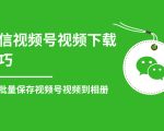 微信视频号视频下载技巧,轻松批量保存视频号等无水印视频到相册-学习笔记资源库