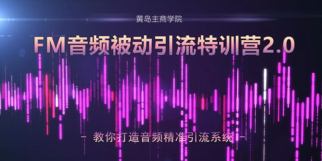黄岛主·FM音频引流特训营2.0：独家引流模式，单账号50W+播放量，轻松变现-学习笔记资源库