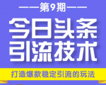 今日头条引流技术第9期,打造爆款稳定引流 百万阅读玩法,收入每月轻松过万-学习笔记资源库