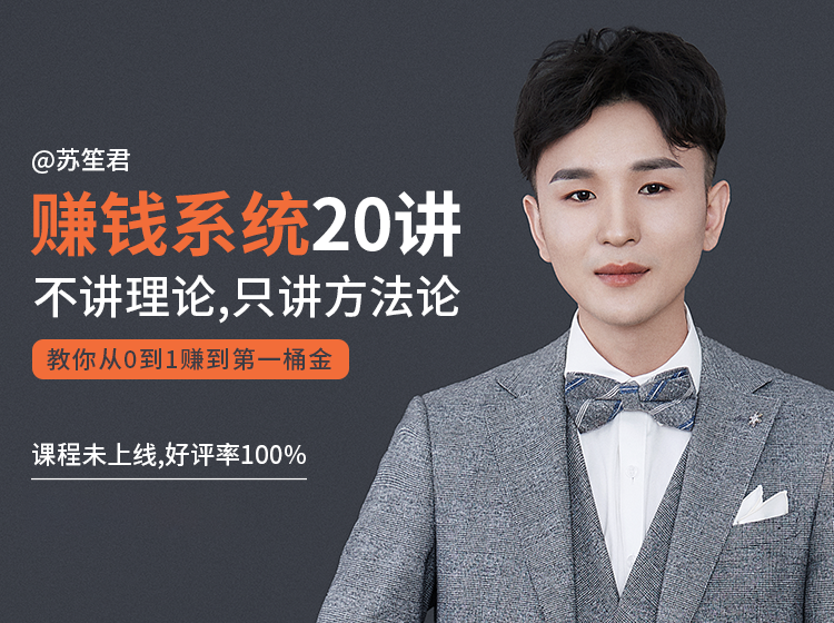 苏笙君的赚钱系统20课 教你从0到1赚到你的第一桶金（不讲理论，只讲方法论）-学习笔记资源库