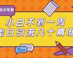 清和行记引流训练营：小白不到一周便能日引流几十精准粉-学习笔记资源库