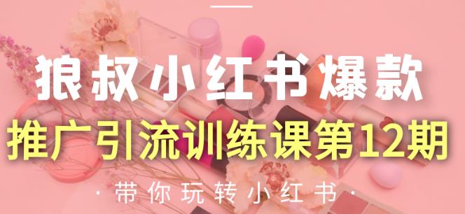 狼叔小红书爆款推广引流训练课第12期，手把手带你玩转小红书-学习笔记资源库