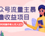 公众号流量主暴利撸收益项目，空闲时间操作单人月入过万-学习笔记资源库