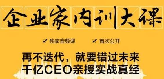 企业家内训大课，未来企业必学经验，价值1299元-学习笔记资源库