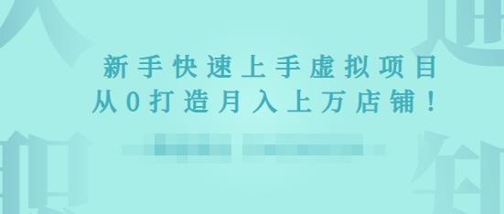 2022年虚拟项目实战指南，新手从0打造月入上万店铺-学习笔记资源库