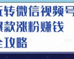 玩转微信视频号爆款涨粉赚钱全攻略,让你快速抓住流量风口,收获红利财富-学习笔记资源库