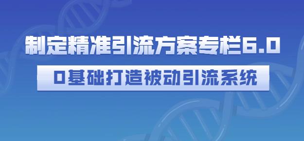 制定精准引流方案专栏6.0，0基础打造被动引流系统-学习笔记资源库