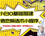新手0基础搭建微信恋爱话术小程序,一单赚几百【视频教程+小程序源码】-学习笔记资源库
