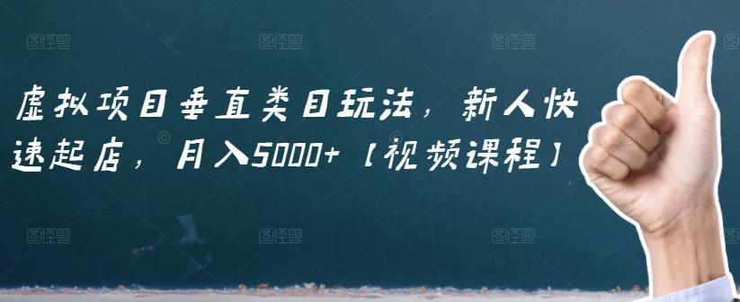 虚拟项目垂直类目玩法，新人快速起店，月入5000+【视频课程】-学习笔记资源库