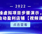 新人实操虚拟项目步骤演示,0基础打造自动盈利店铺【视频课程】-学习笔记资源库