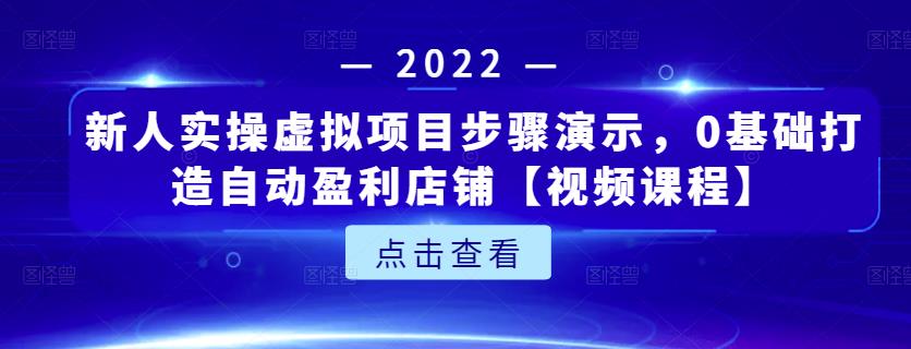 新人实操虚拟项目步骤演示，0基础打造自动盈利店铺【视频课程】-学习笔记资源库