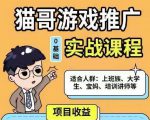 猫哥·游戏推广实战课程，单视频收益达6位数，从0到1成为优质游戏达人-学习笔记资源库
