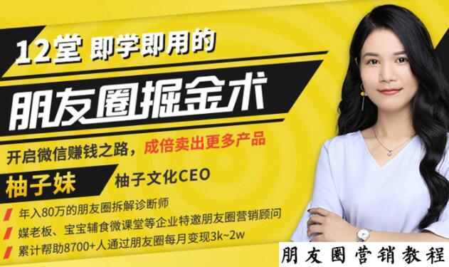 【营销必学】12堂学之即用的朋友圈掘金术：开启你的副业赚钱之路-学习笔记资源库
