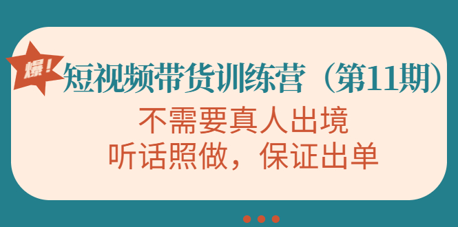 视频带货训练营，不需要真人出境，听话照做，保证出单（第11期）-学习笔记资源库