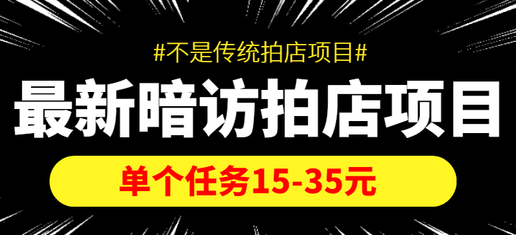最新暗访拍店信息差项目，单个任务15-35元（不是传统拍店项目）-学习笔记资源库