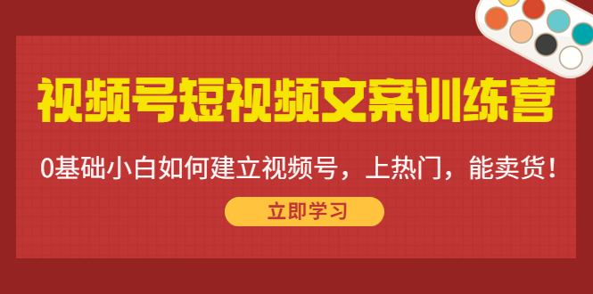 视频号短视频文案训练营：0基础小白如何建立视频号，上热门，能卖货！-学习笔记资源库