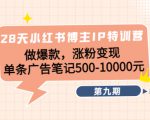 28天小红书博主IP特训营《第9期》做爆款,涨粉变现 单条广告笔记500-10000-学习笔记资源库