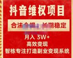 新版抖音维权项目每单利润1000+,合法合规,长期稳定,月入3W+价值1999元-学习笔记资源库