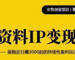 资料IP变现,能稳定日赚3000起的持续性盈利玩法-学习笔记资源库