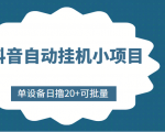 抖音自动挂机小项目,单设备日撸20+,可批量,号越多收益越大-学习笔记资源库