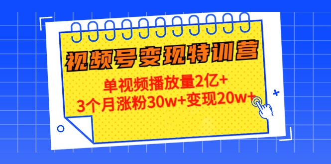 21天视频号变现特训营：单视频播放量2亿+3个月涨粉30w+变现20w+（第14期）-学习笔记资源库