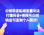 公域导流私域流量玩法:打爆抖音+视频号公域,快速引流到个人微信!-学习笔记资源库
