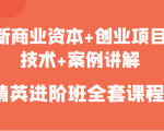 新商业资本+创业项目,技术+案例讲解,精英进阶班全套课程-学习笔记资源库