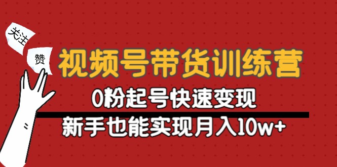 视频号带货训练营：0粉起号快速变现，新手也能实现月入10w+-学习笔记资源库
