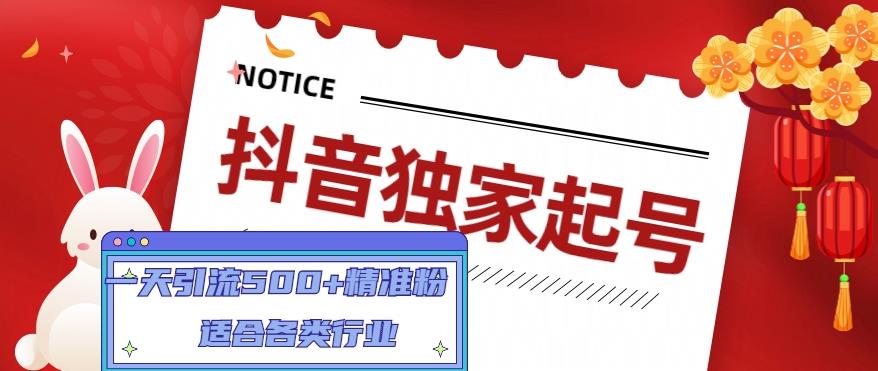 抖音独家起号，一天引流500+精准粉，适合各类行业（9节视频课）-学习笔记资源库