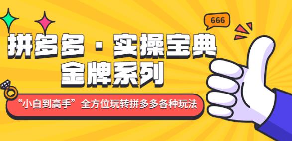 拼多多·实操宝典：金牌系列“小白到高手”带你全方位玩转拼多多各种玩法-学习笔记资源库