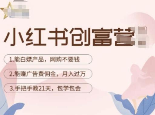 小红书创富营-教小红书带货，陪跑21天，教你赚广告费佣金，月入过万-学习笔记资源库