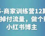 小红书-商家训练营12期:让商家丢掉付流量,做个赚钱的小红书博主-学习笔记资源库