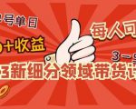 2023新细分领域带货计划：单号单日1000+收益不难，每人可操作3-5个账号-学习笔记资源库