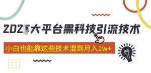 大平台黑科技引流技术,小白也能靠这些技术混到月入1w+(2022年的课程)-学习笔记资源库