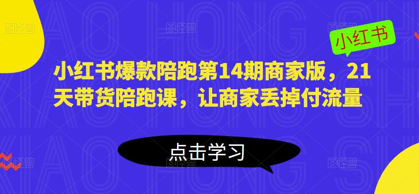 小红书爆款陪跑第14期商家版，21天带货陪跑课，让商家丢掉付流量-学习笔记资源库