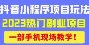抖音小程序9.0新技巧,2023热门副业项目,动动手指轻松变现-学习笔记资源库