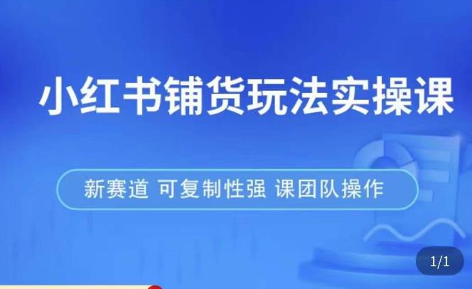 小红书铺货玩法实操课，流量大，竞争小，非常好做，新赛道，可复制性强，可团队操作-学习笔记资源库