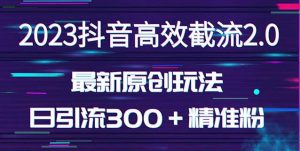 日引300＋创业粉，独家抖音高效截流2.0玩法（价值1280）-学习笔记资源库