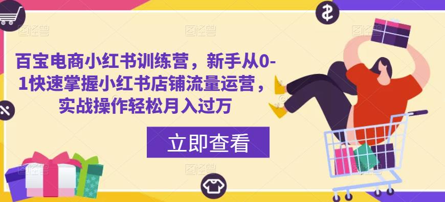 百宝电商小红书训练营，新手从0-1快速掌握小红书店铺流量运营，实战操作轻松月入过万-学习笔记资源库