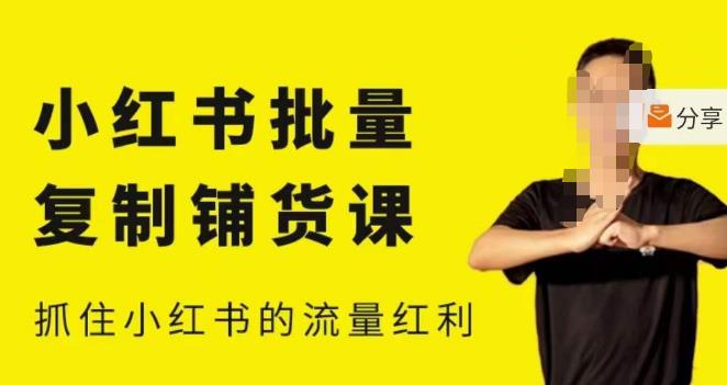 张宾·小红书批量复制铺货课，小红书0-1快速起号变现玩法，抓住小红书的流量红利（更新2023年3月）-学习笔记资源库