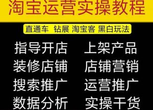2023淘宝开店教程0基础到高级全套视频网店电商运营培训教学课程-学习笔记资源库