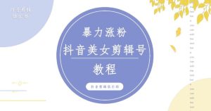 抖音快手暴力涨粉美女混剪视频教程,百分百过原创图片教程!附带违规申诉方法-学习笔记资源库