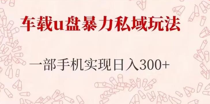 车载u盘暴力私域玩法，长期项目，仅需一部手机实现日入300+-学习笔记资源库