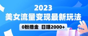 2023美女流量变现最新玩法,0粉撸金,日赚2000+,实测日引流300+-学习笔记资源库